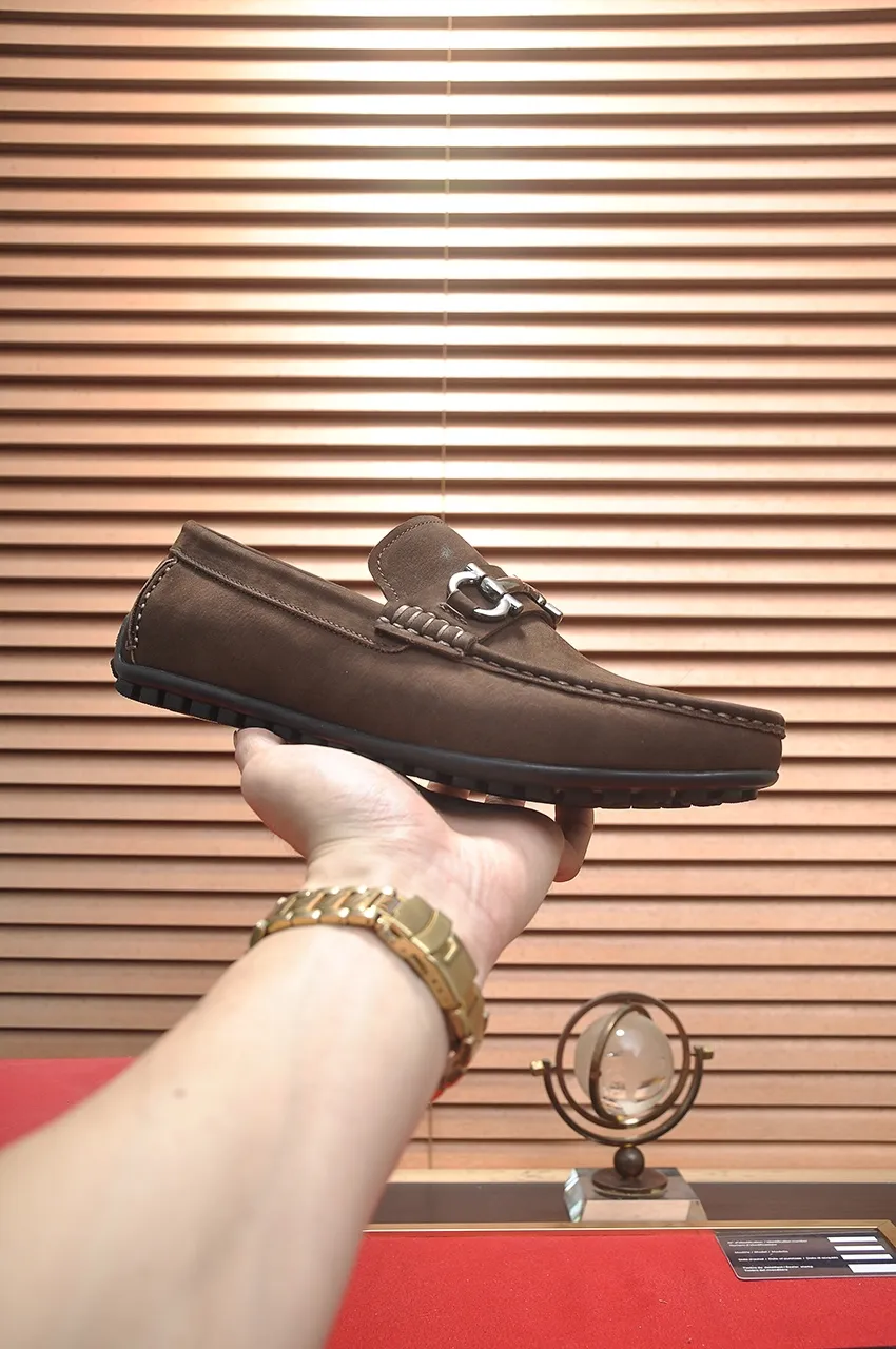 Men's shoes 💰460💶 [Ferragamo/Ferragamo] The latest model in the counter. Original imported open-sided fine cowhide hand-woven + imported 🐂 cowhide + original luxury metal buckle + original combination outsole. No pressure in comparison 38--44🎉